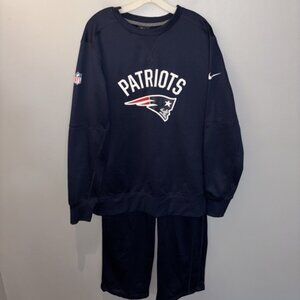 NFL New England Patriots Nike  Therma-Fit  2pc Sweatshirt Joggers Men's SzL EUC